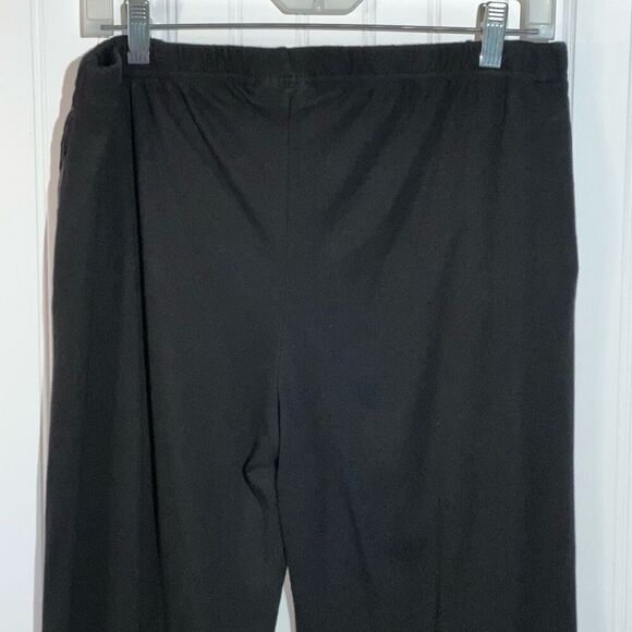 Fashque Sequined Cropped Pants Women’s Large Black Stretch Straight Legs Classic - Picture 6 of 8